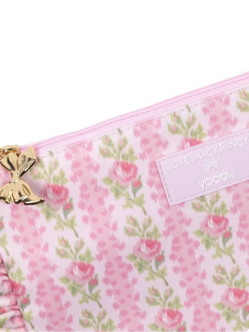 Loveshackfancy x target Pink Floral Ruffle Accessory Pouch - Picture 3 of 5